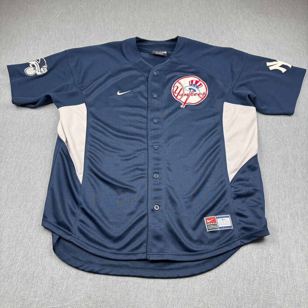 Vintage New York Yankees Jersey Mens XL Blue Nike Team Classic MLB‎ Baseball